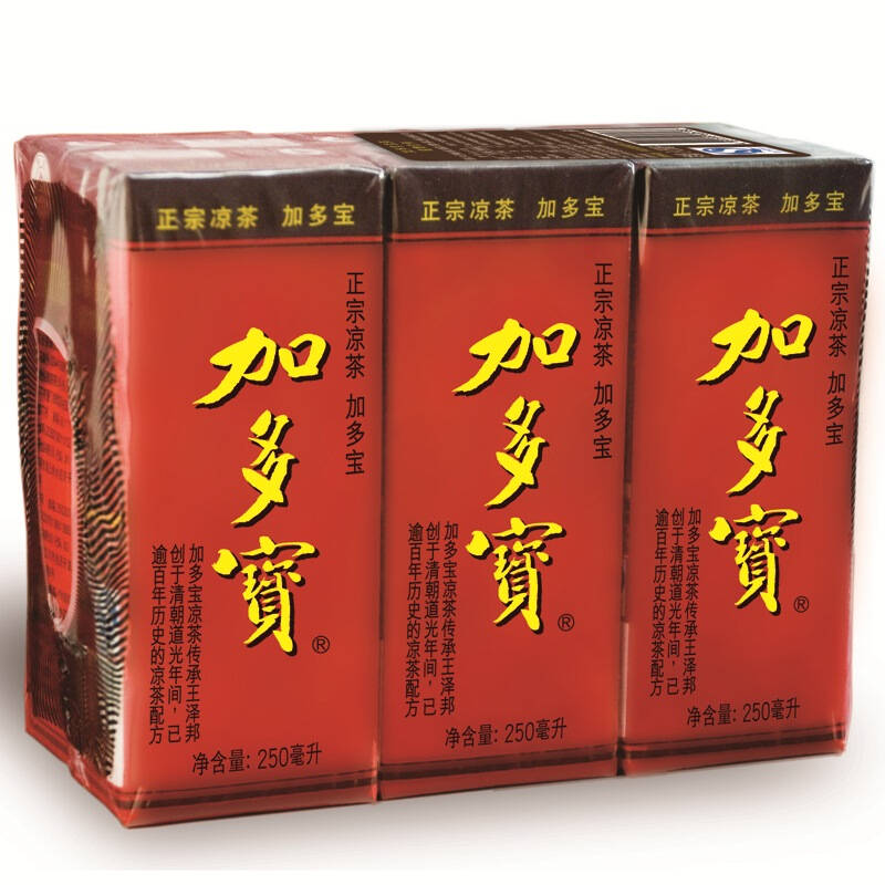 加多宝 凉茶 植物饮料利乐装250ml*6盒 连包