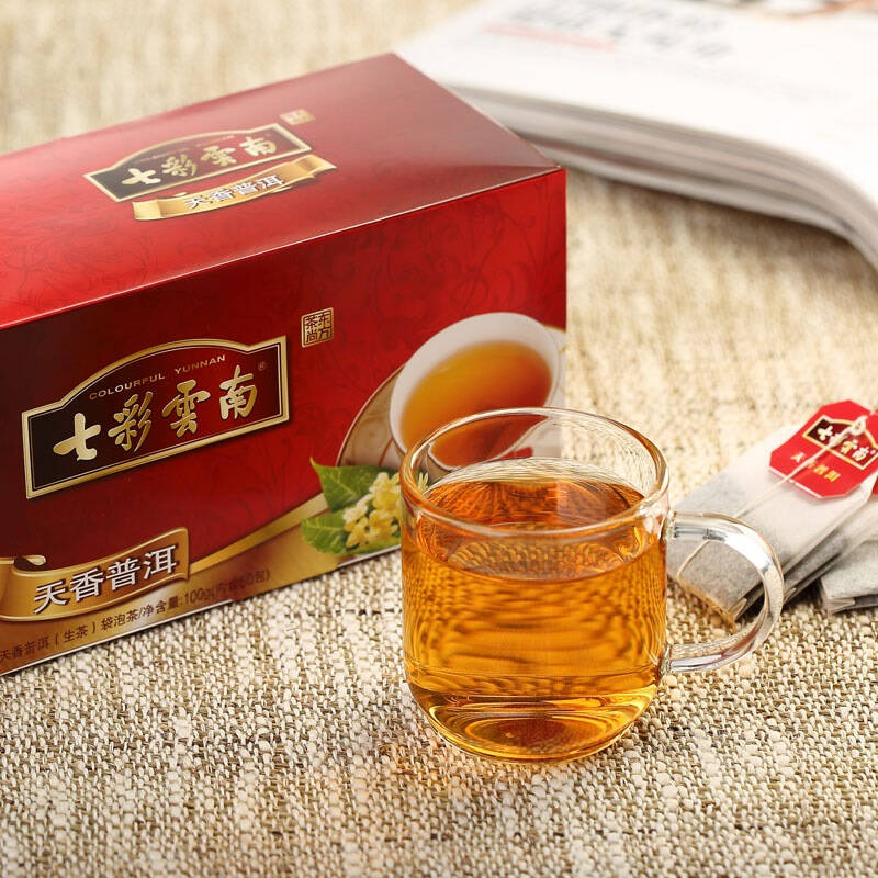七彩云南 茶叶 普洱茶 普洱生茶 天香袋泡茶100g