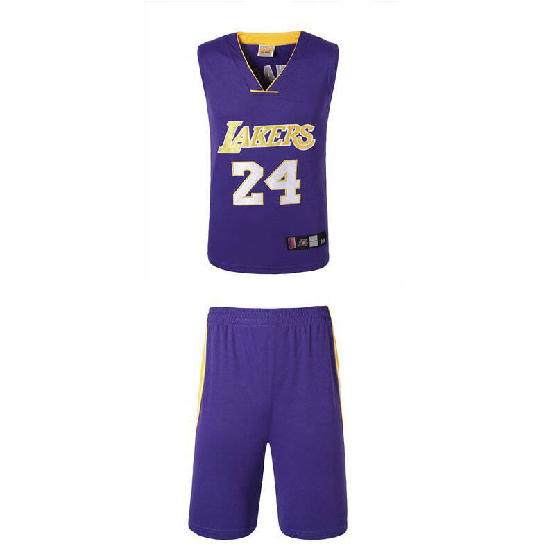 湖人队24号科比球衣男篮球服套装透气训练服 紫色 xxl