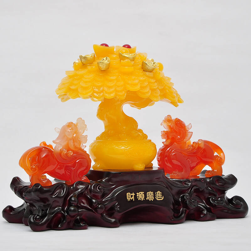 钱树发财树工艺品开业乔迁礼品客厅办公室装饰品 黄玉色31#财源广进