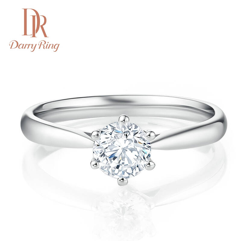 darry ring戴瑞dr 白18k/铂金六爪钻戒女正品求婚结婚