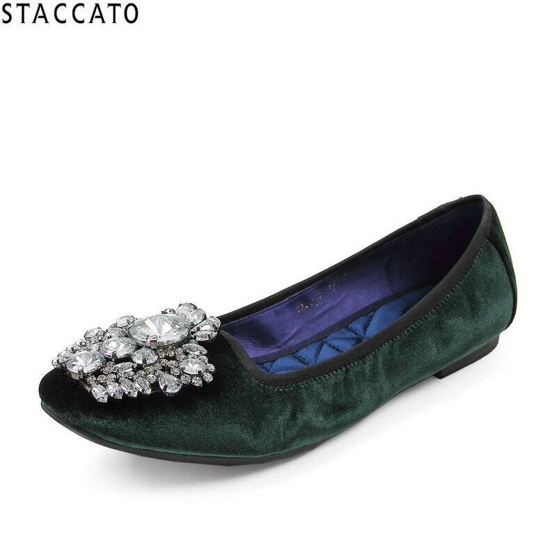 staccato/思加图绒布9kv19cq4女皮鞋秋季 专柜2 绿色 38