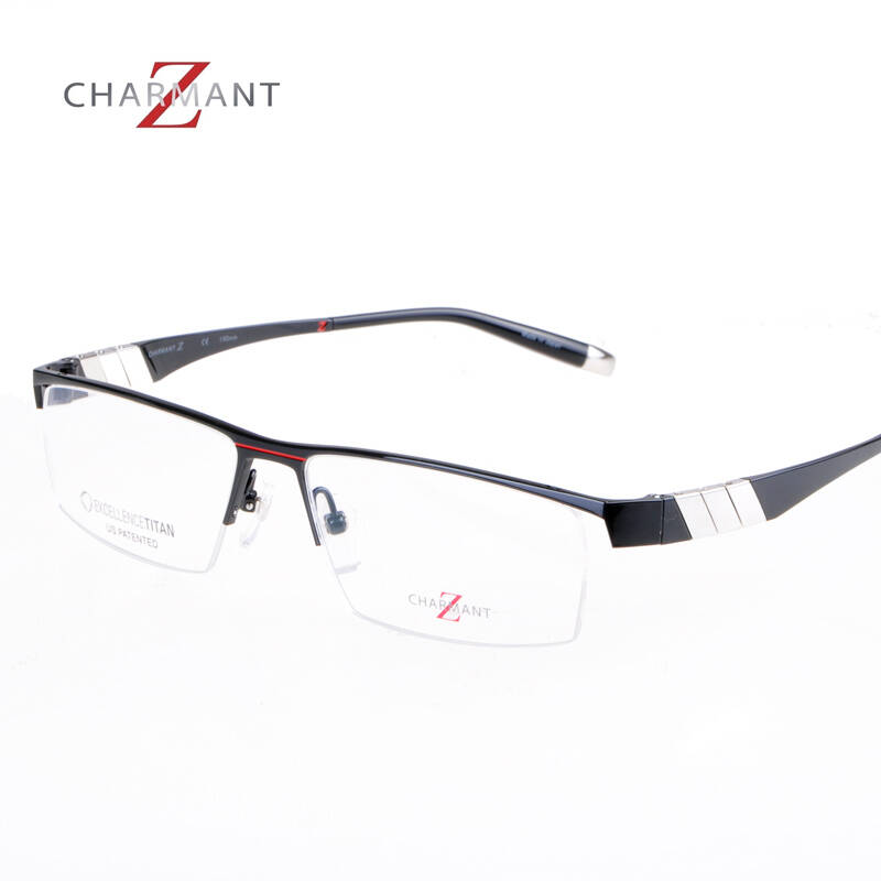 charmant夏蒙时尚高端z钛 半框眼镜架 近视眼镜架 眼镜框zt11766 黑色