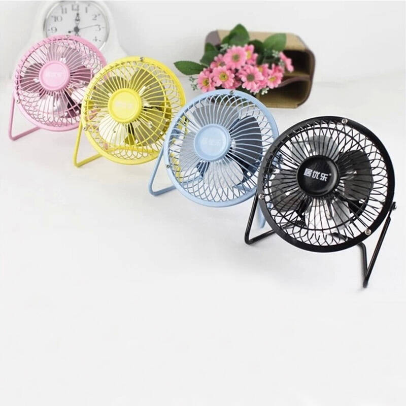 木晖(muhui)4寸360度旋转迷你静音铝叶风扇 usb金属结构电脑散热小电