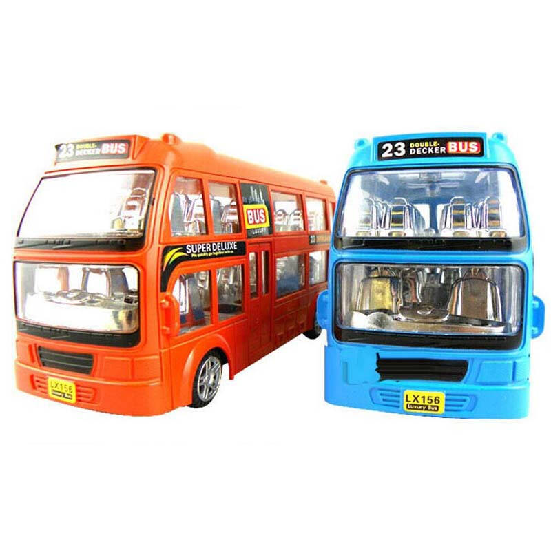 熙悦 闪光电动万向双层巴士 旅游大巴士 儿童电动万向益智玩具车 橙色