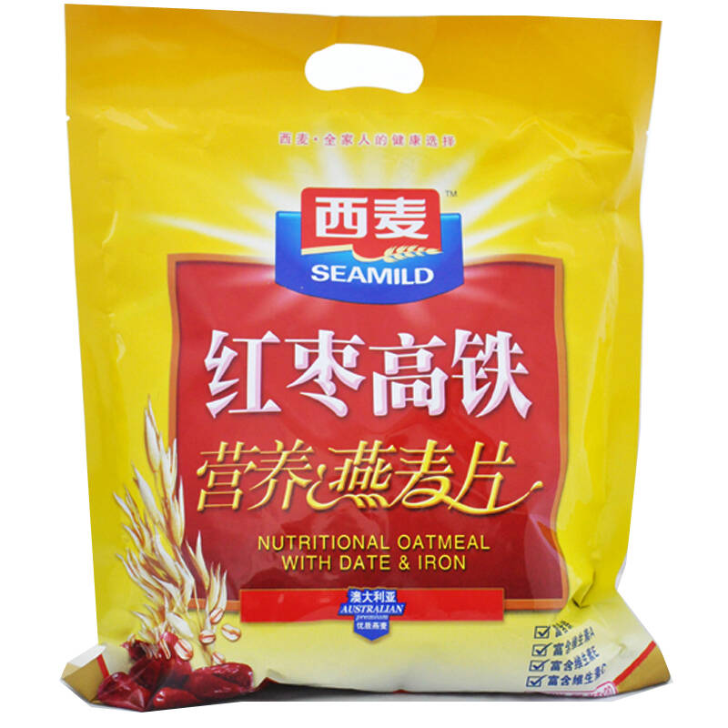 西麦红枣高铁营养燕麦片700g 袋装营养即食品谷物杂粮