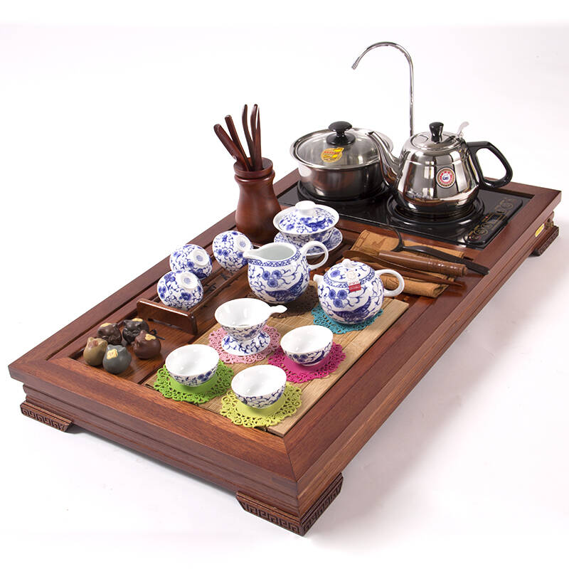 金灶茶具套装v-513实木茶盘多功能茶具桌电磁炉泡茶机