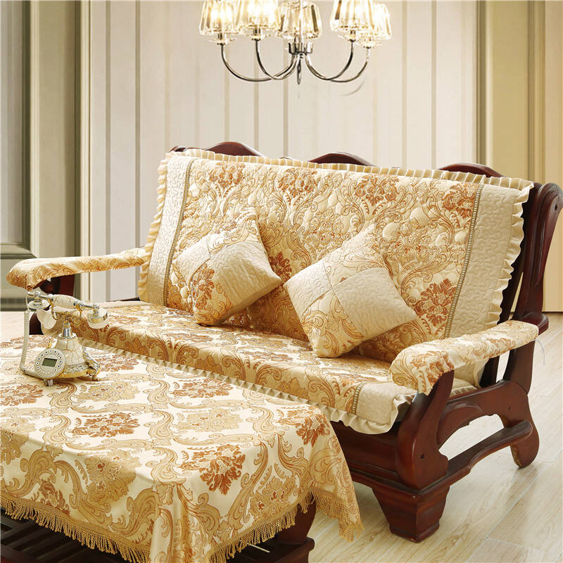 实木红木沙发垫套装 老板椅垫子 加厚海绵太师椅坐垫带靠背 富贵金 55