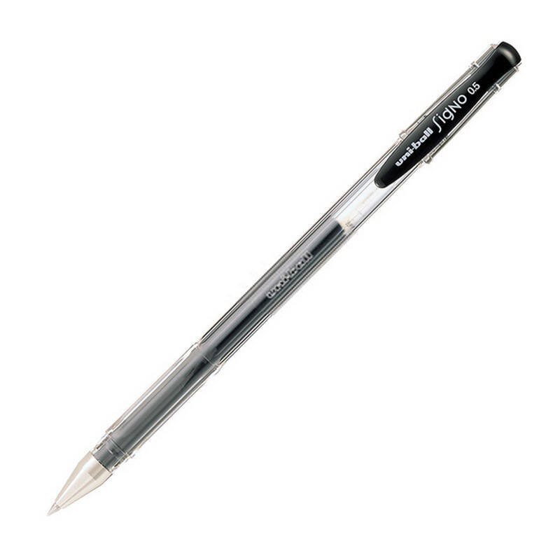 三菱(uni)中性笔 um-100黑色签字笔5支散装