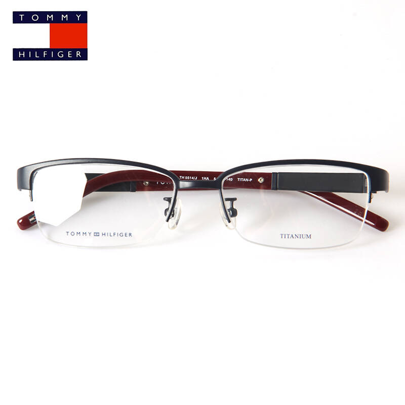 tommy hilfiger 汤米 眼镜架 商务半框 纯钛 光学镜架