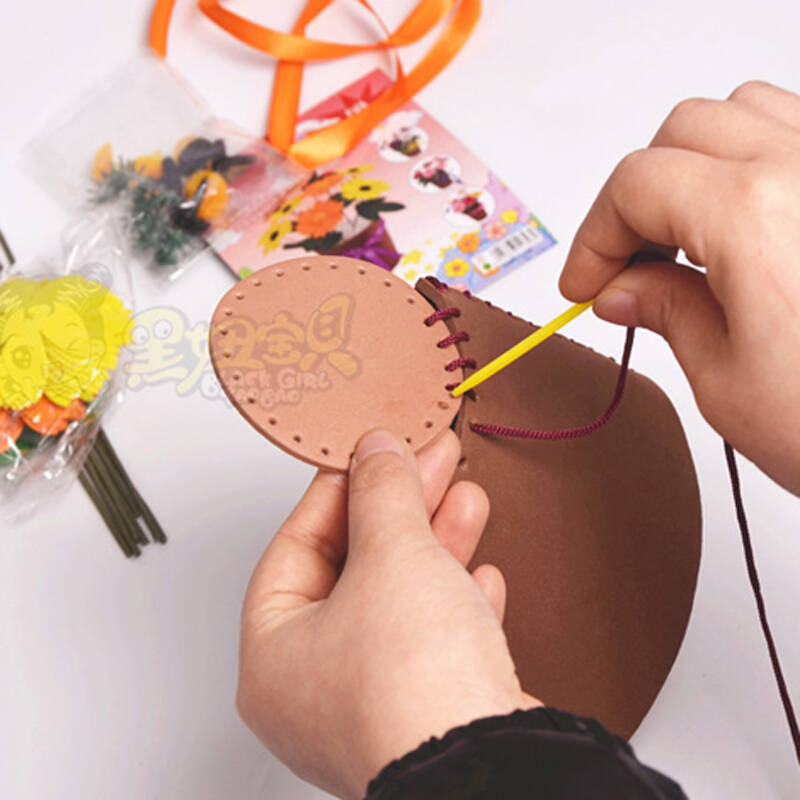 儿童eva手工贴画diy手工制作仿真花盆免裁剪不织布diy材料包幼儿园