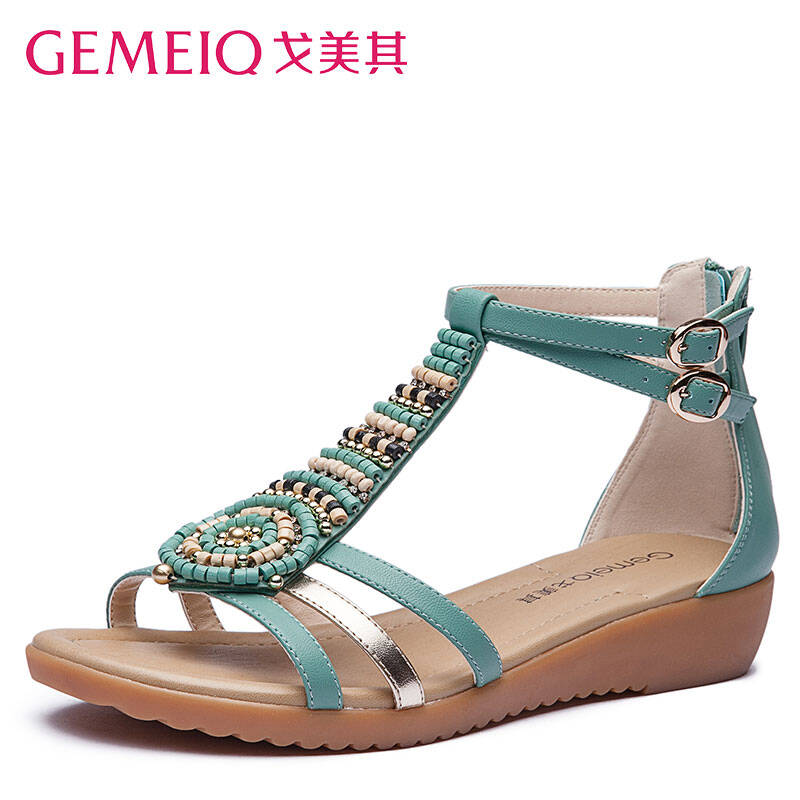 gemeiq/戈美其2015夏季新品凉鞋 女 复古罗马风女鞋 t