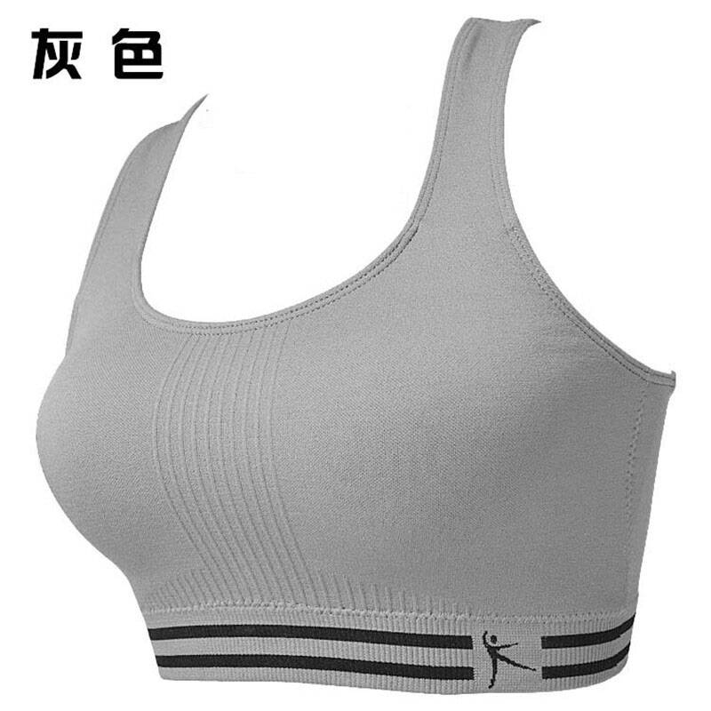 美趣h338聚拢品少女工字背心文胸 无钢圈运动文胸内衣 灰色 l/xl=l