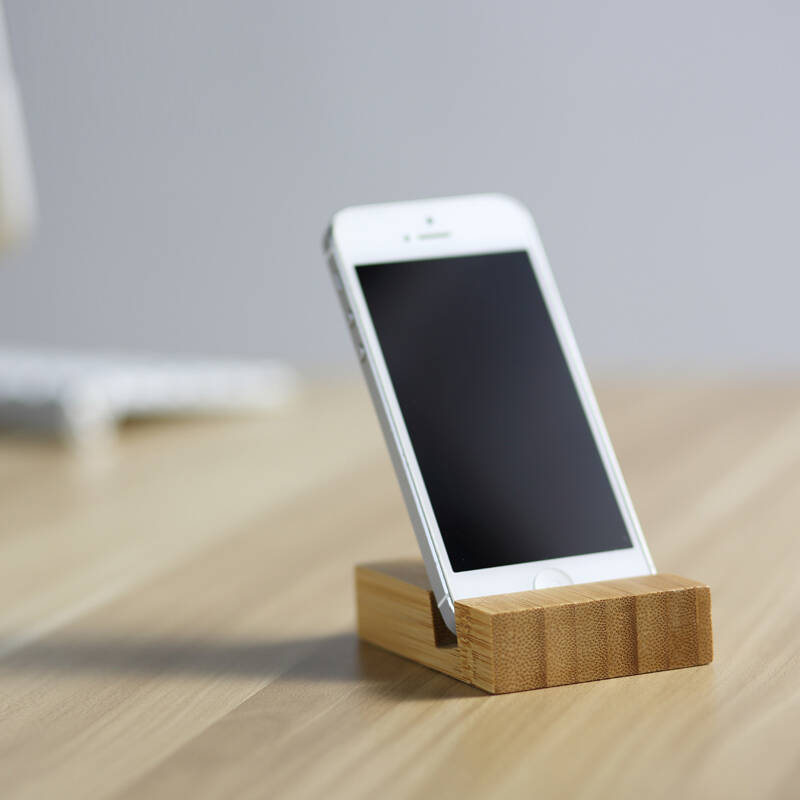 上竹iphone创意楠竹木懒人支架底座 床头手机支架 手机周边配件bgzw