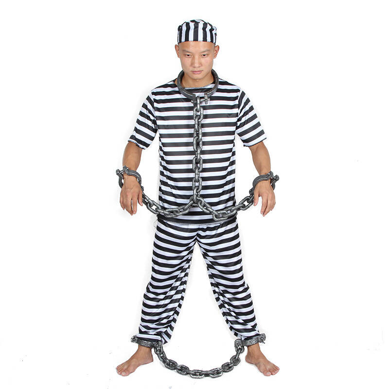 万圣节服装 成人男人物扮演衣服 海盗魔鬼超人套装 多款 成人男囚犯
