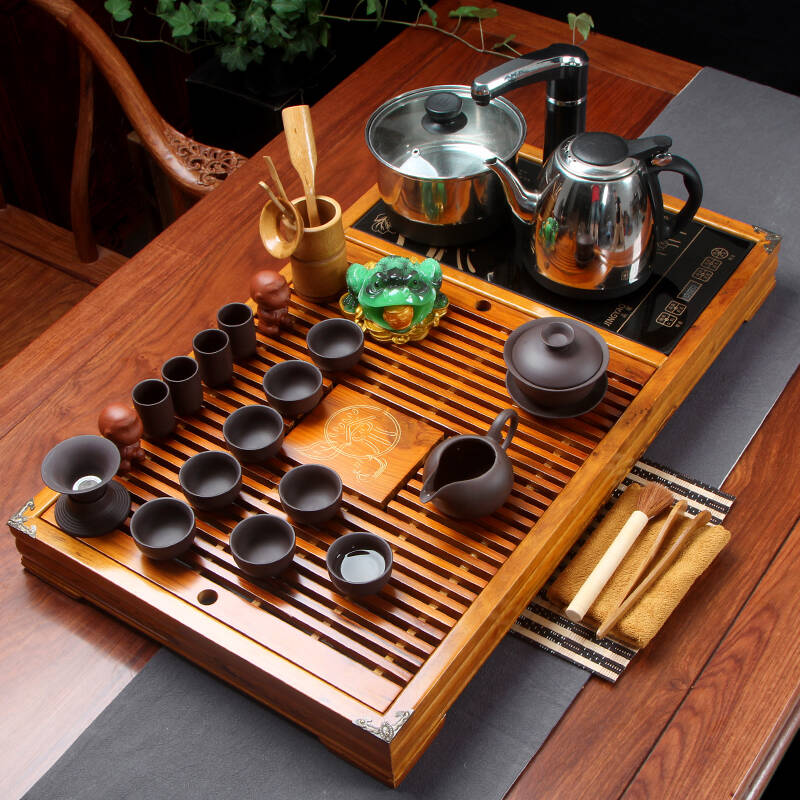 古舟茶具 紫砂陶瓷功夫茶具套装整套茶壶品茗杯茶杯茶具杯套装电磁炉