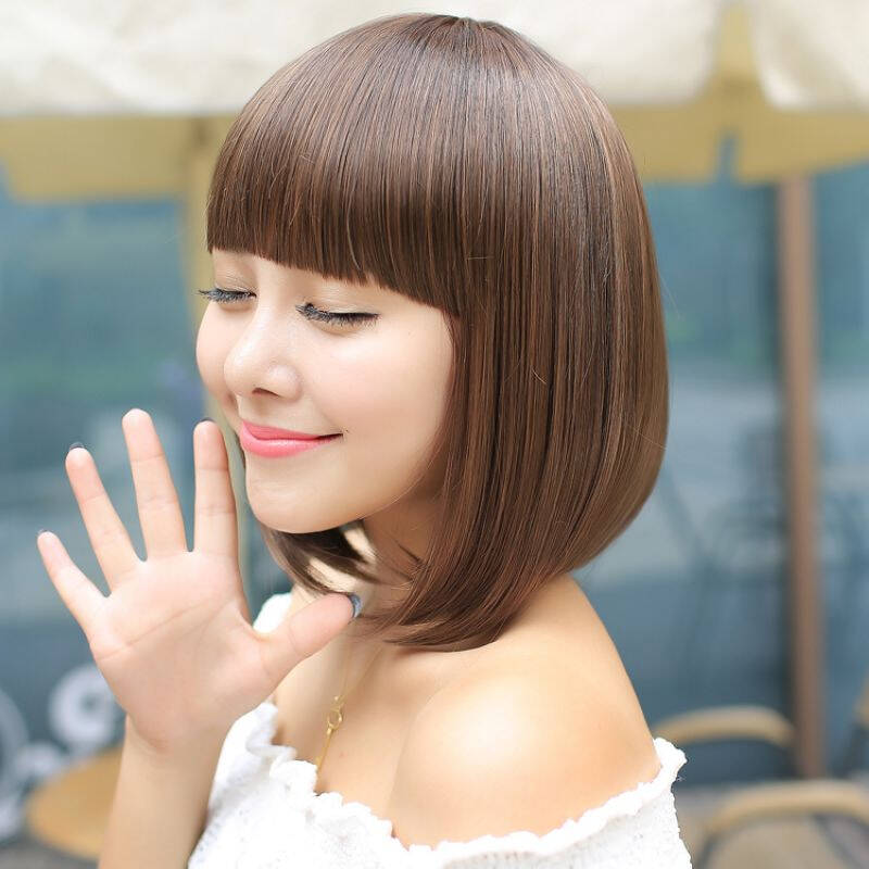 小苏妞假发 齐刘海短发学生短发女发 波波头bobo头假发短发蓬松沙宣头