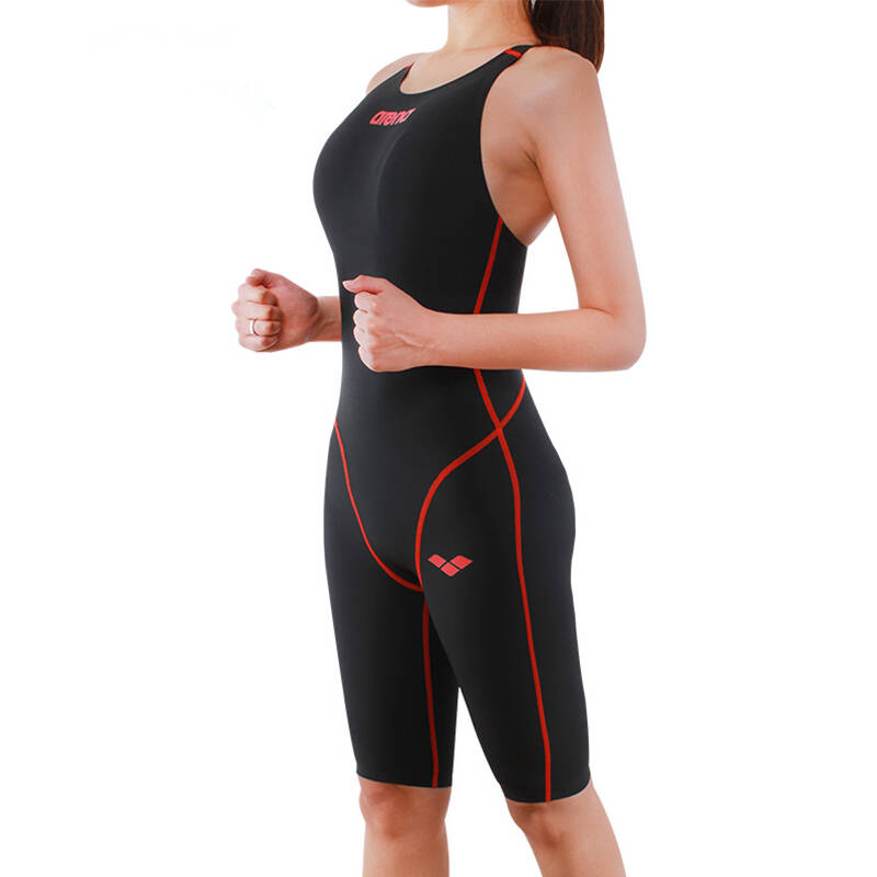 阿瑞娜arena 连体游泳衣 女显瘦竞技专业泳衣 无胸垫arn-2000w bkfr l