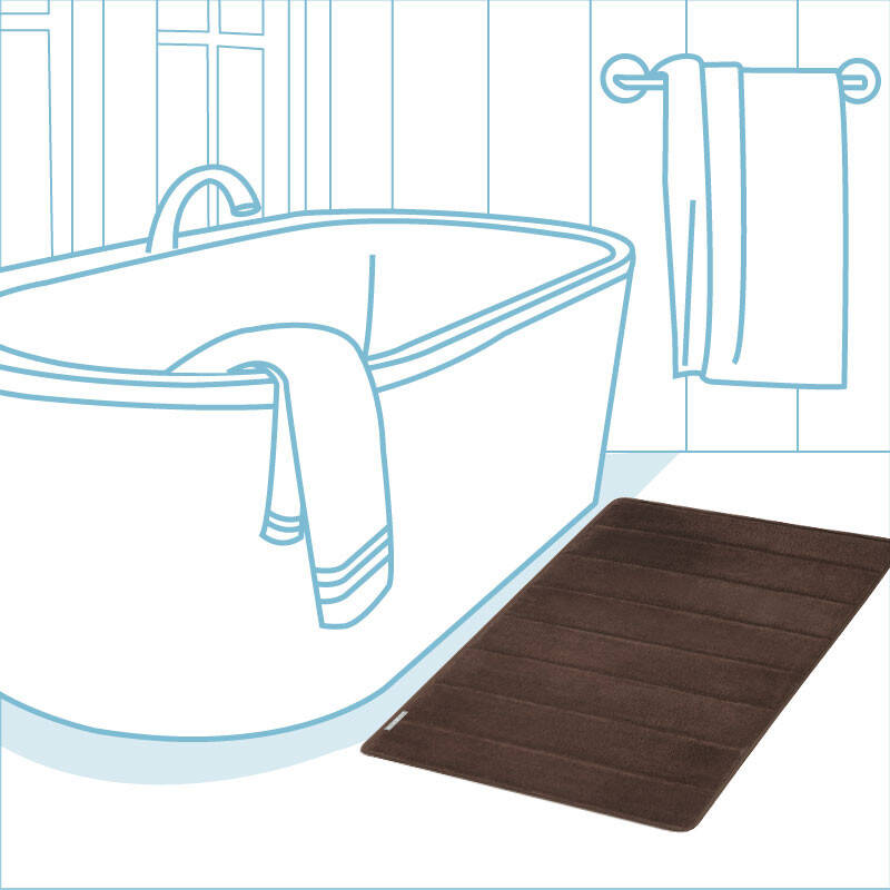 microdry 舒适记忆棉浴室地垫bath mat 巧克力 美国专利设计 吸水