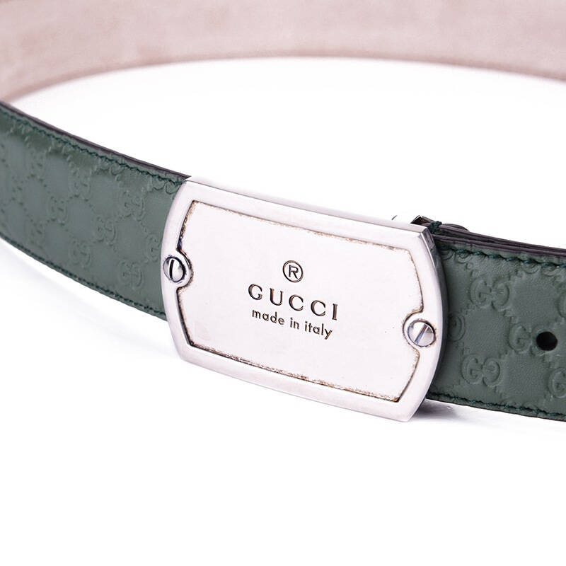 gucci 古驰 男士绿色经典压花牛皮腰带皮带 322293 ar41n 3224 95cm