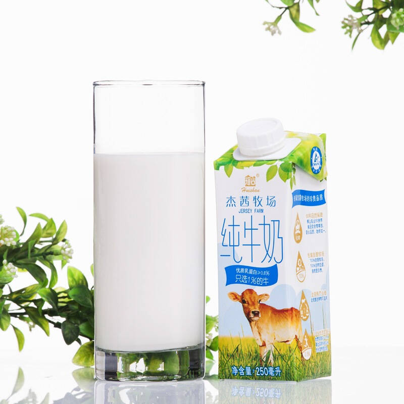 【京东超市】辉山(huishan)杰茜牧场纯牛奶250ml*12礼盒装