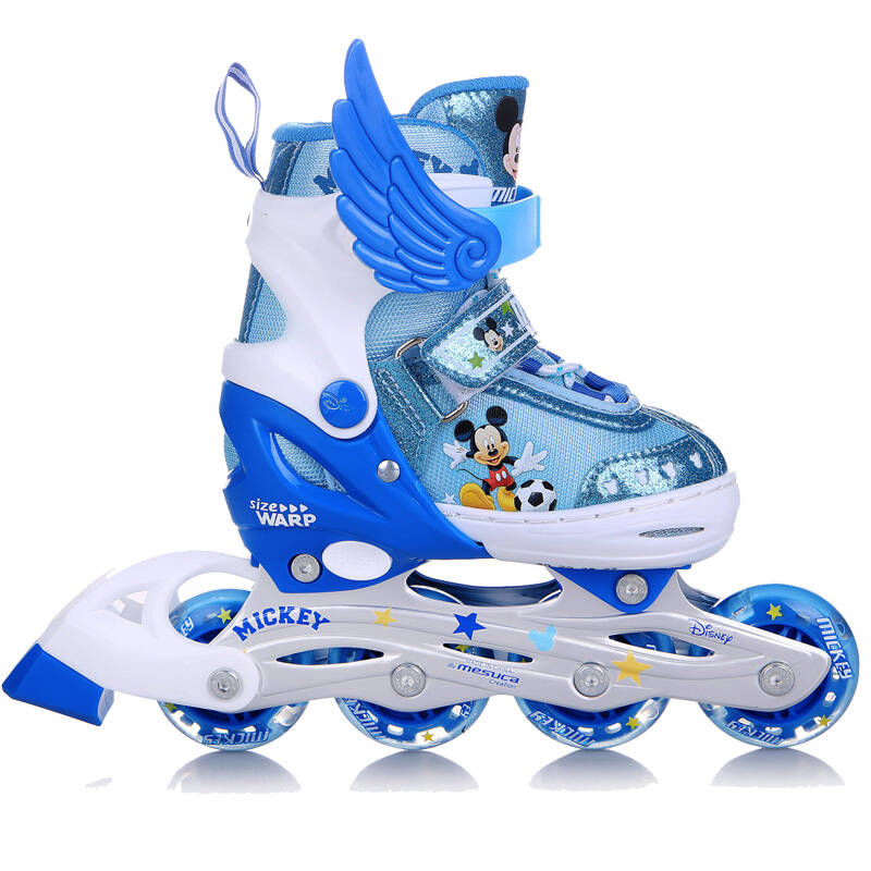 迪士尼溜冰鞋儿童全套装轮滑鞋儿童全闪光旱冰鞋可调四码男女通用