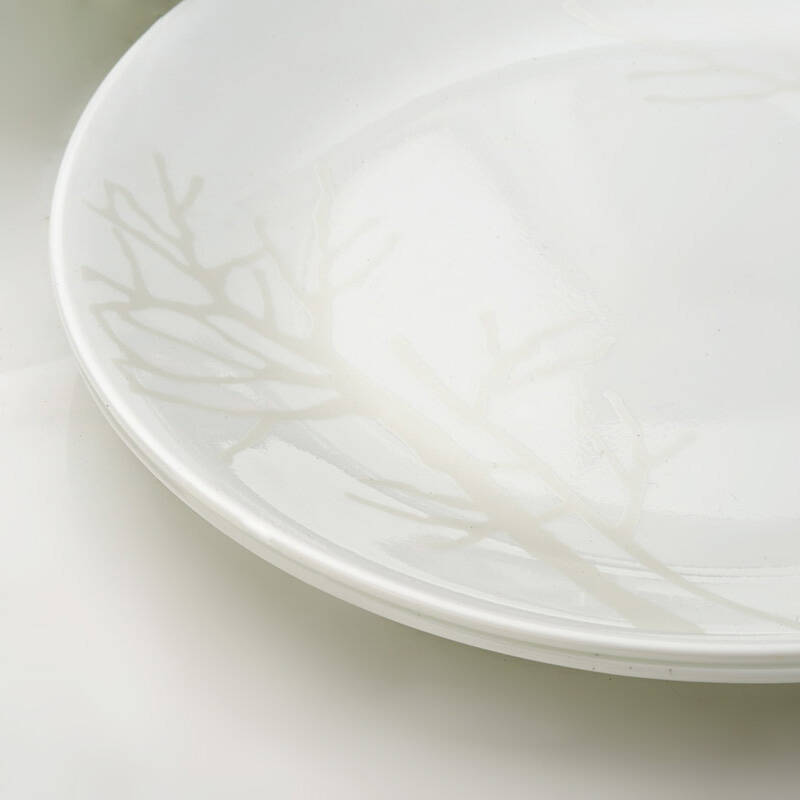 美国康宁餐具corelle 16头玻璃餐具碗盘碟子套组 树影