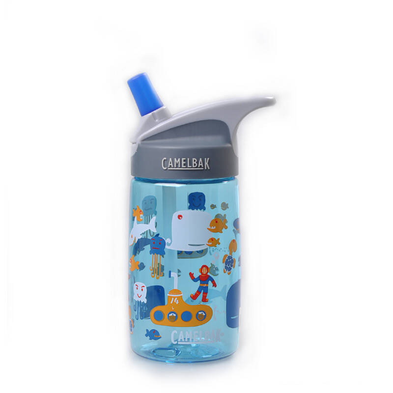 驼峰camelbak儿童户外运动eddy水壶带吸管水杯咬嘴水瓶防漏 海水蓝