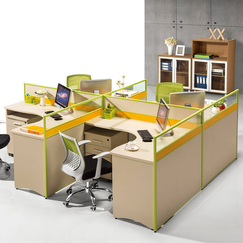 4人组合办公桌 屏风 隔断工作位 卡位职员桌 款式一 不含椅