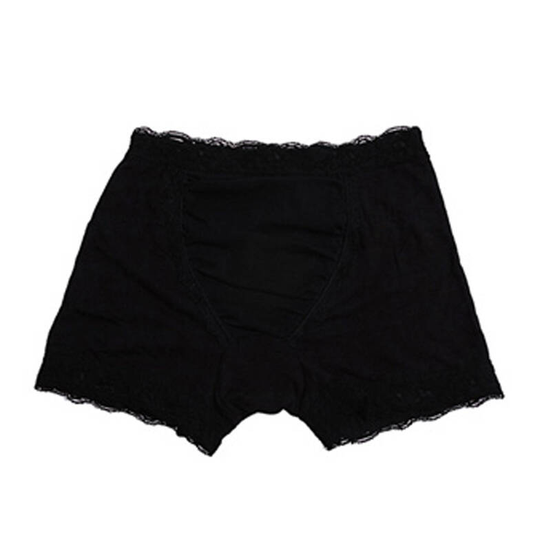 可娃衣 女式内裤k08sb219竹纤维蕾丝平角裤黑色s