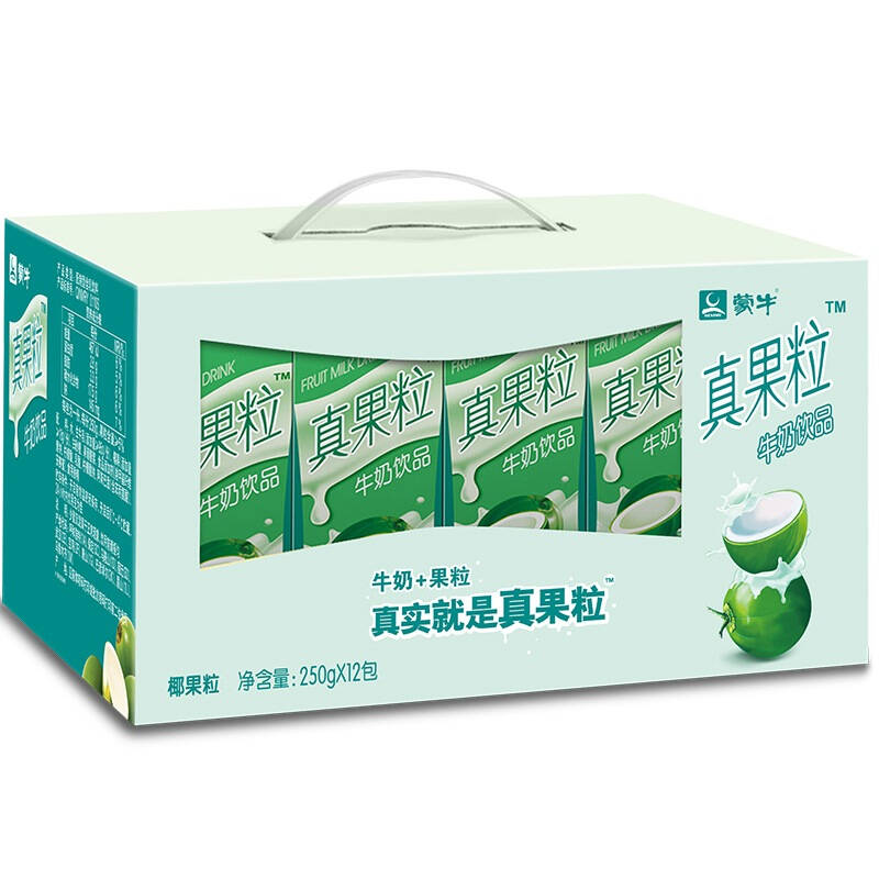 【京东超市】蒙牛 真果粒牛奶饮品(椰果)250g*12 礼盒装