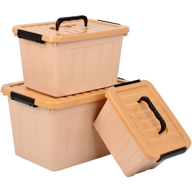 百草园 欧式便携塑料整理箱收纳箱 杂物储物箱手提箱 5l 9l 18l 3个装