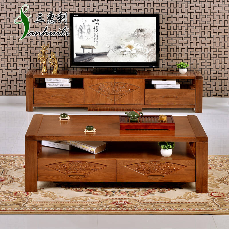 中式家具 茶青色 简约实用客厅家具 c18实木茶几 茶青色 500城区送货