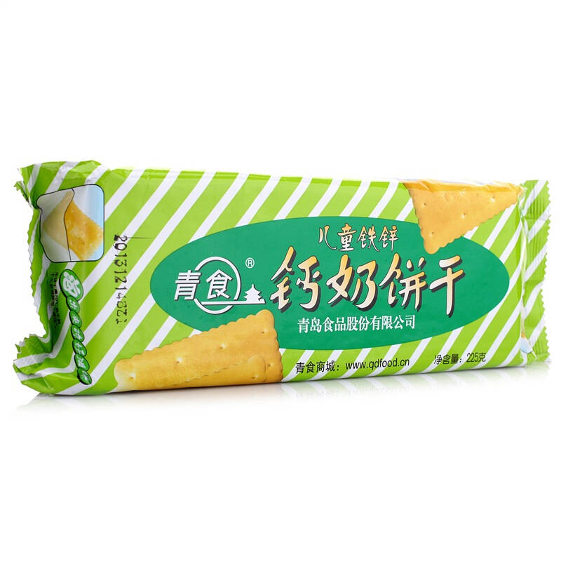 青食 儿童铁锌钙奶饼干225g 儿童零食