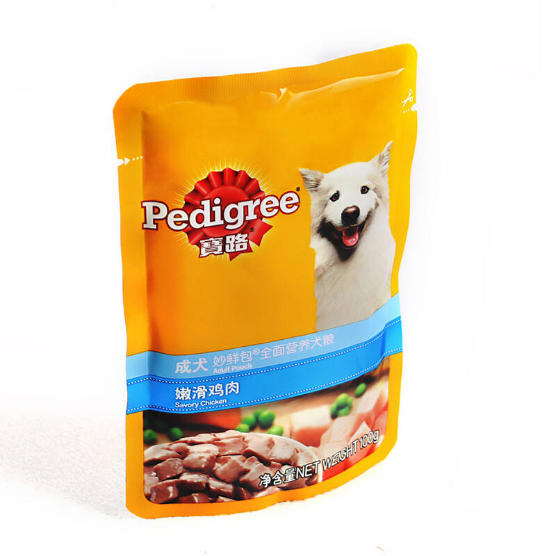 宝路 宠物狗零食 成犬妙鲜包鸡肉 狗粮软罐头 100g 12包装