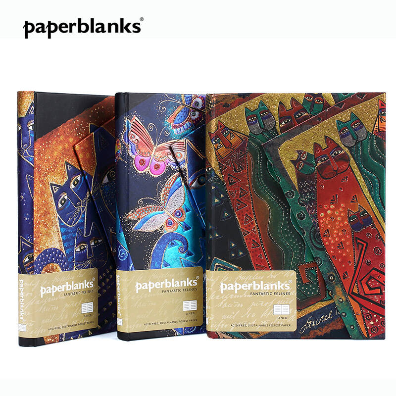 paperblanks猫咪 送女朋友女友礼物 女生礼品 可爱笔记本 蓝猫与花