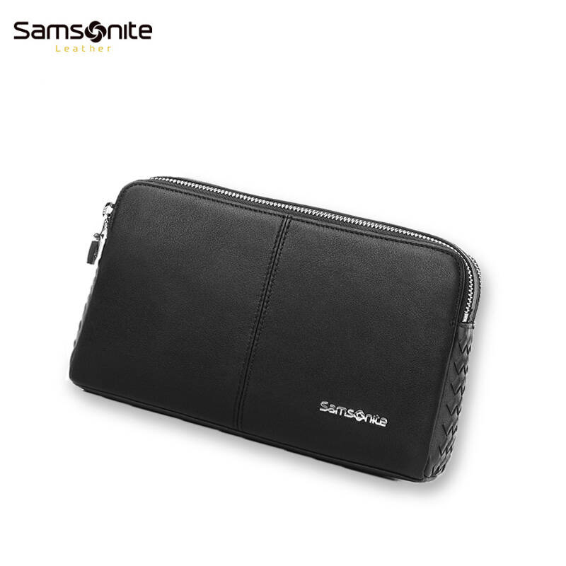 新秀丽(samsonite) 牛皮编织皮革男士手包钱包marais