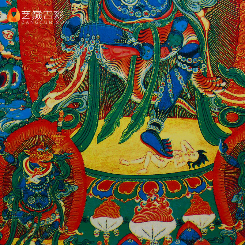 尼泊尔棉布装裱 天然矿物颜料画心 狮面空行母tk533 唐卡 佛像 不褪色