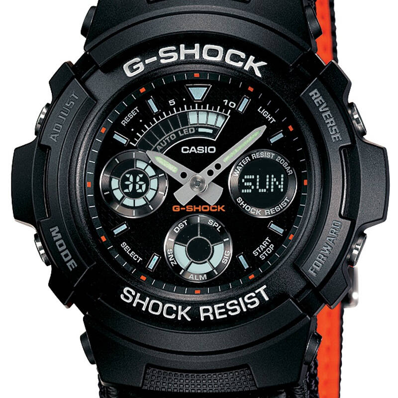 卡西欧(casio)手表 g-shock防水户外运动石英赛车男表 aw-591ms-1a