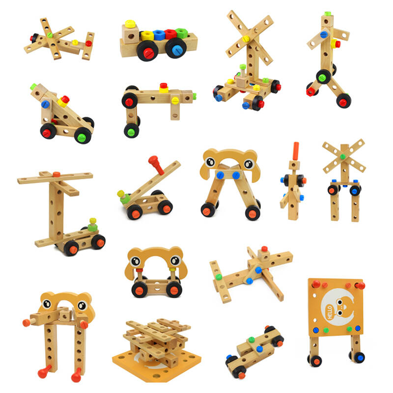 拼装玩具螺母组合 拆装鲁班椅工具椅 3-6周岁儿童益智玩具 木制玩具