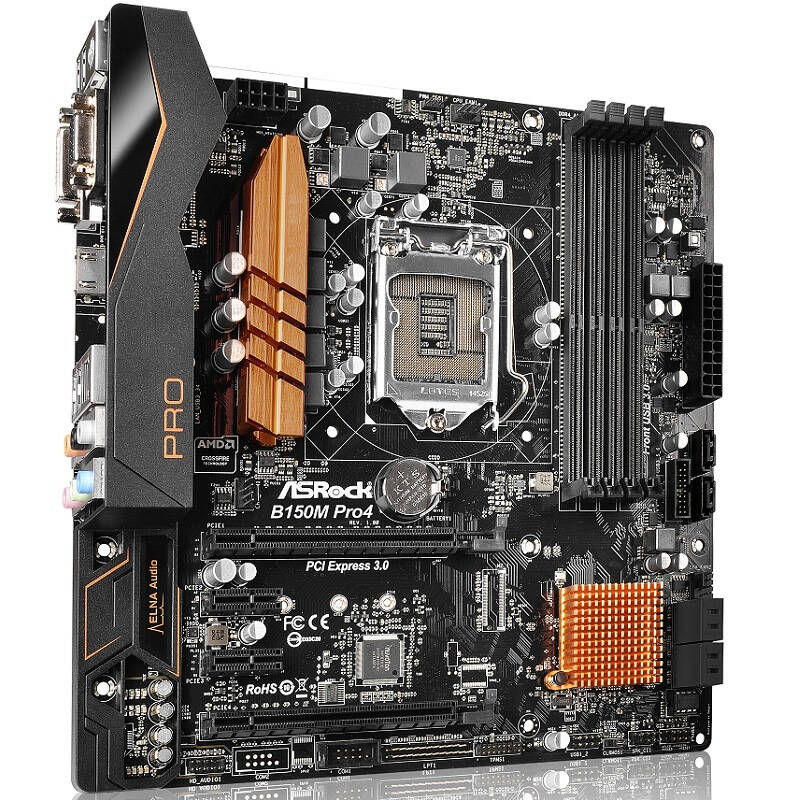 华擎(asrock)b150m pro4主板( intel b150/lga 1151 )