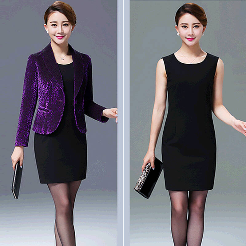 梵倲2015秋冬女装新款中年小西装女装外套大码职业气质修身宴会短外套