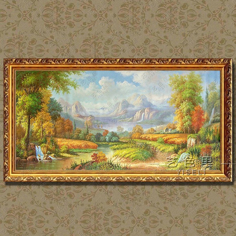 艺色里欧式古典山水风景纯手绘油画客厅办公室装饰画