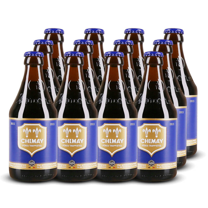 【京东直送】比利时进口 智美蓝帽啤酒 chimay 修道院啤酒 330ml*12瓶