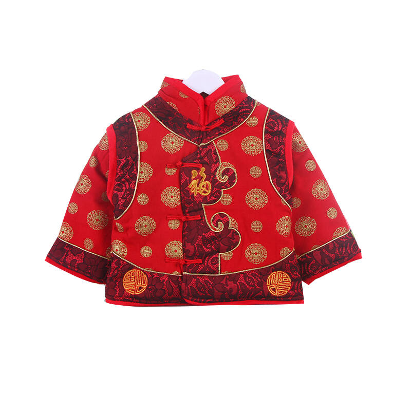 新年加厚婴儿棉衣周岁礼服套装过年新衣2016春节新款拜年外出服 红色