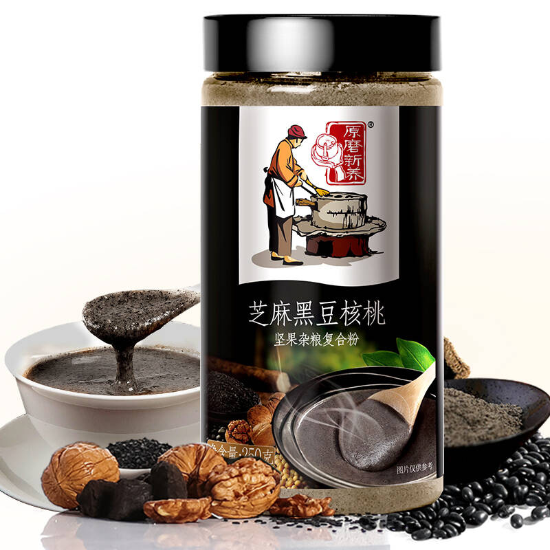 原磨新养食品黑豆核桃粉250克福清市药品监督管理局芝麻图片