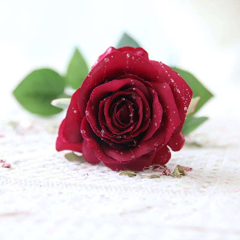 宁雪儿婚庆仿真玫瑰花客厅假花仿真花塑料花桌面装饰花绢花家居摆设