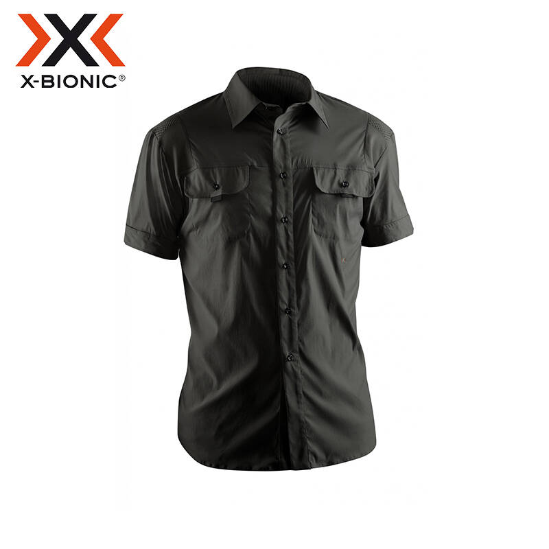 瑞士x-bionic 男士旅行徒步短袖衬衣 xbionic户外旅行 o20495 黑色 l