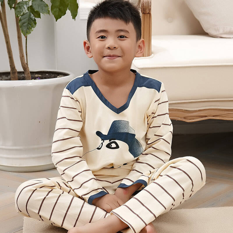 儿童睡衣男孩大男童睡衣秋季纯棉长袖卡通可爱宝宝童装家居服套装