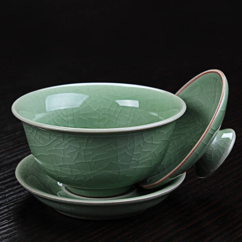 飞谍 哥窑茶壶陶瓷 开片单壶冰裂茶具功夫茶道 青瓷哥窑茶具 哥窑盖碗